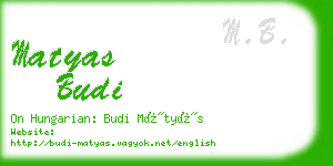 matyas budi business card